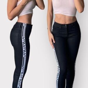 LF Black Jeans Pinstripe White LF Logo Sides (Sz 23)